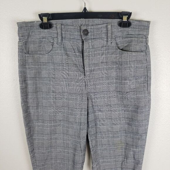 Women's American Eagle Grey Plaid Stretchy Ankle Cropped Pants Size 10R - Picture 8 of 12